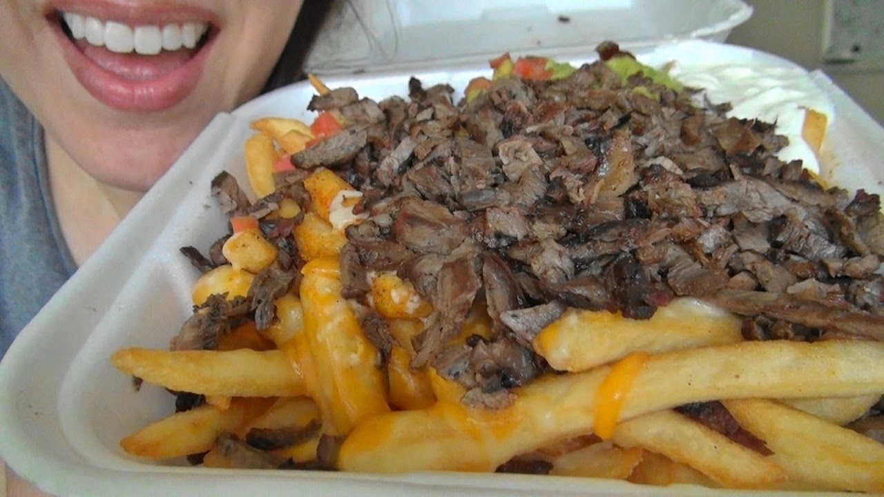SassEsnacks ASMR: Carne Asada Fries | American Fast Food | Eating Sounds