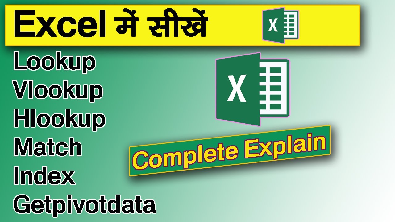 Lookup, Vlookup, Hlookup, Match, Index, Getpivotdata Formulas in Excel with complete explanation.