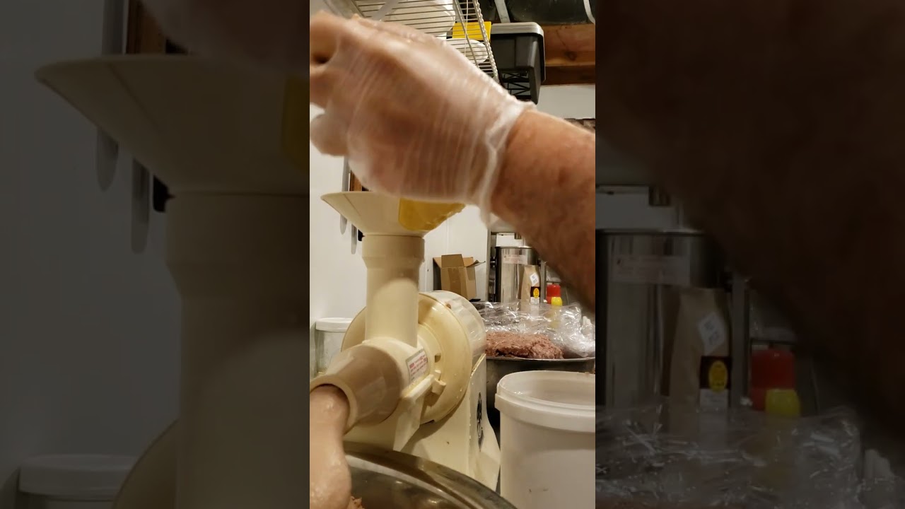 venison and pork hot dogs using the champion juicer