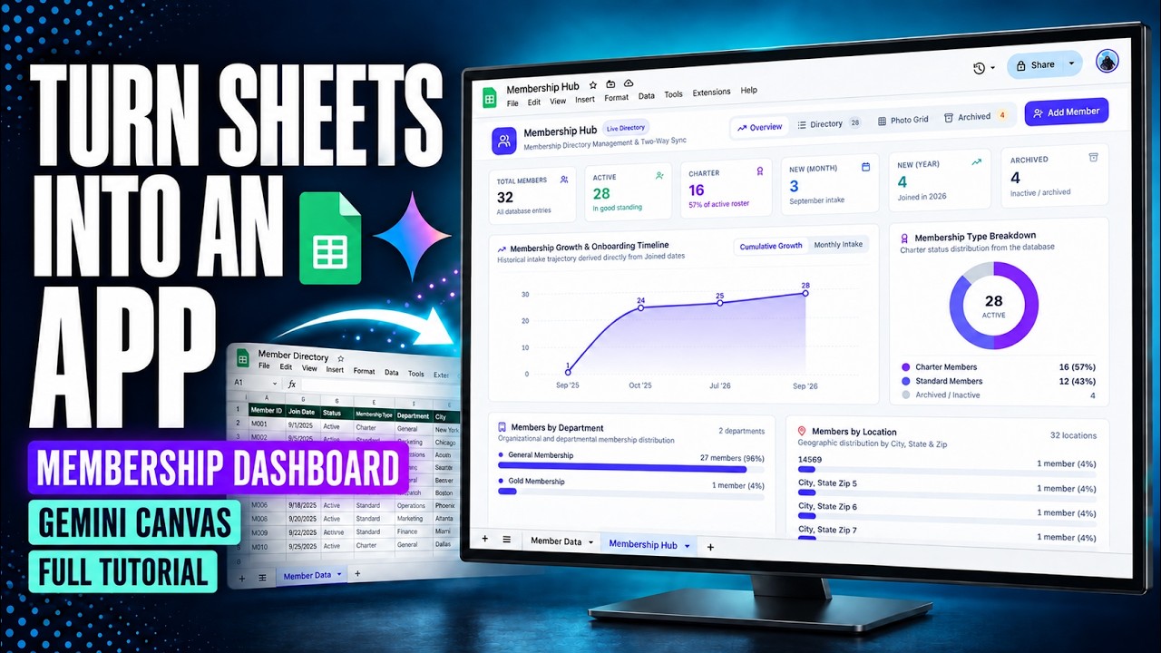 Build a Multi-Tab Membership Dashboard with Gemini Canvas (Step-by-Step Tutorial)