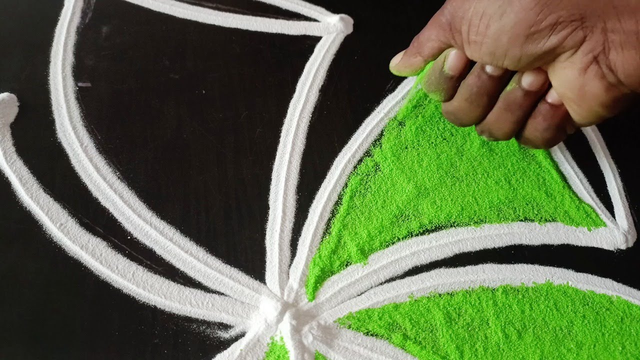 💮New Kolam Designs | Easy Muggulu for Leaning | Color Rangoli for Home | Everyday Rangoli