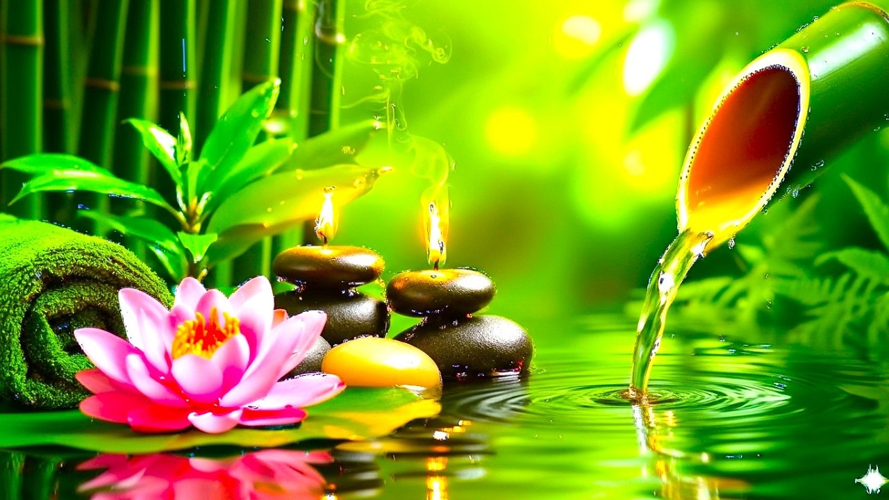 Relaxing Sleep Music with Bamboo Water Sound🌿Deep Sleep Music, Meditation, Calm Anxiety, Spa BGM