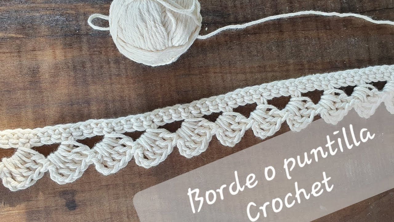 Borde o Puntilla Fácil a Crochet. Crochet Lace or Border. Tutorial paso a paso. Principiantes.
