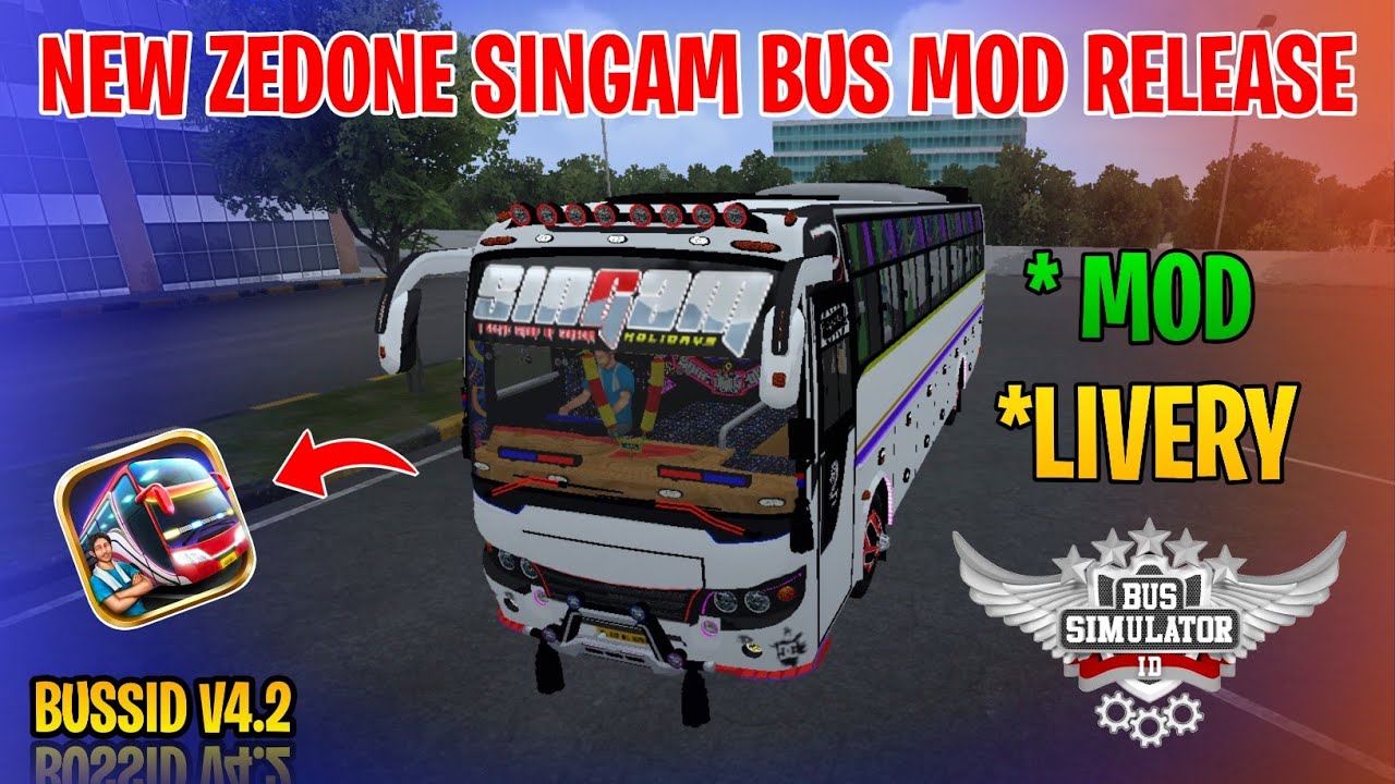 New Zedone Bus Mod Tamil | Bus Simulator Indonesia | Singam Bus Livery In Bussid #zedone #bus #mod