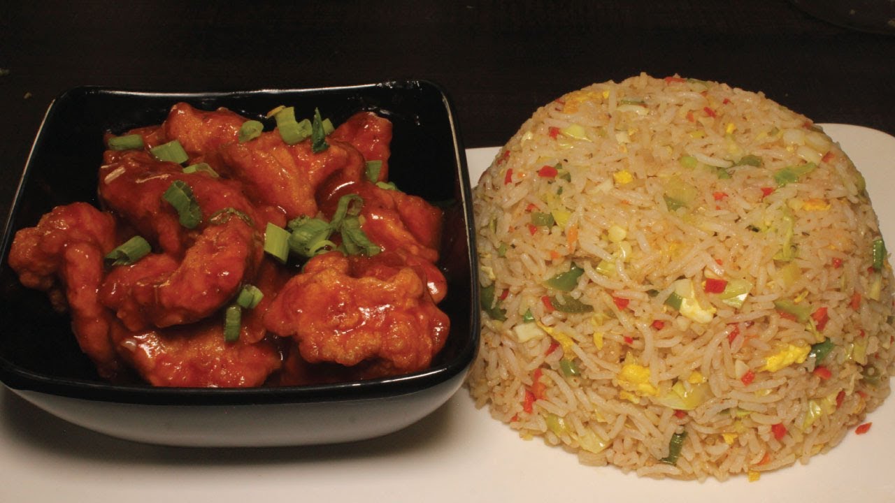 Best Restaurant Style Fried Rice with Chicken Manchurian | Chinese Style  Veg Fried rice Manchurian