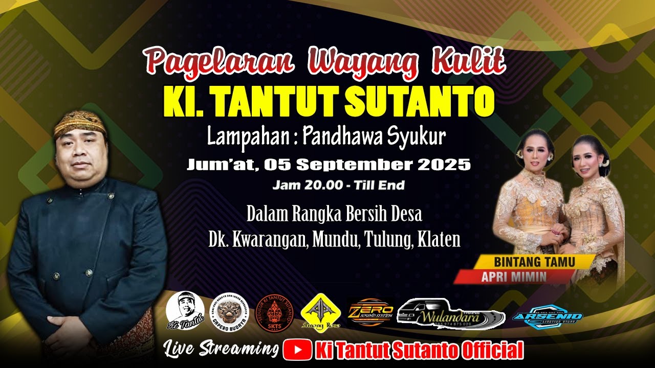 🔴Live Pagelaran Wayang Kulit KI. TANTUT SUTANTO Bt Apri Mimin Bersih Desa Kwarangan, 05 Sept 2025