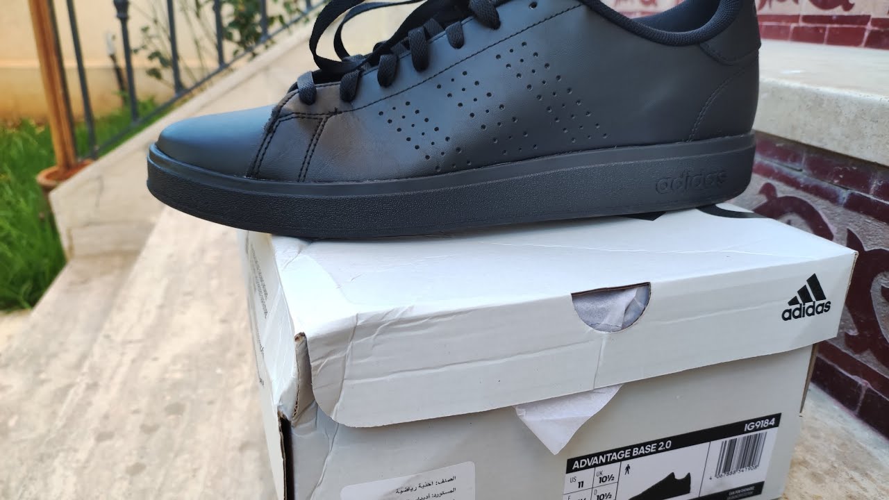 Adidas shoe (chaussure) ADVANTAGE BASE 2.0 black/black morocco #adidas