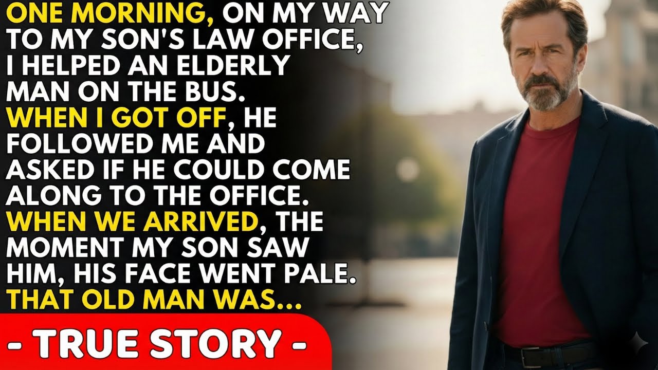 I Helped An Elderly Man On The Bus—My Son Went Pale The Moment He Saw Him.