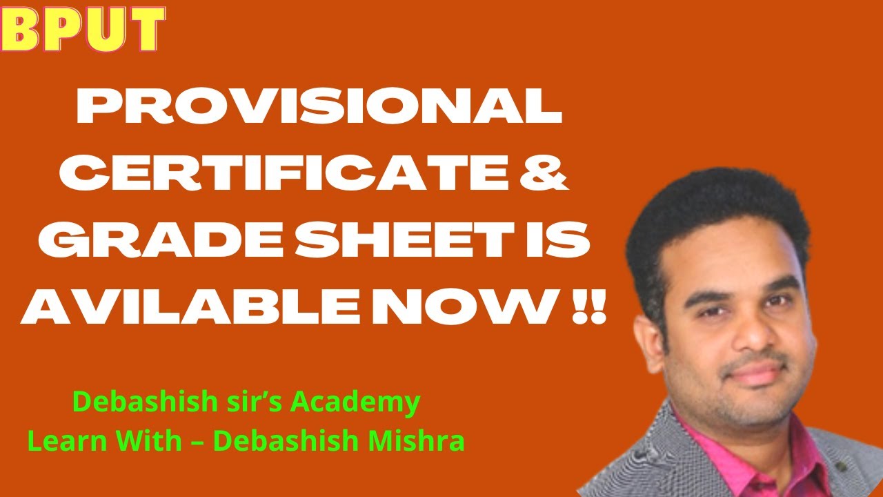 PROVISIONAL CERTIFICATE & GRADE SHEET IS AVILABLE NOW FOR BPUT STUDENTS.