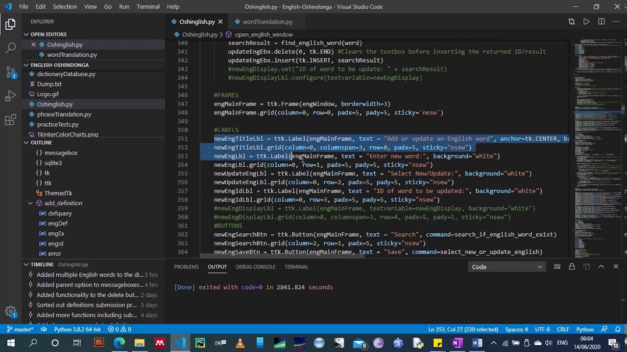 Building an English-Oshindonga dictionary using Python
