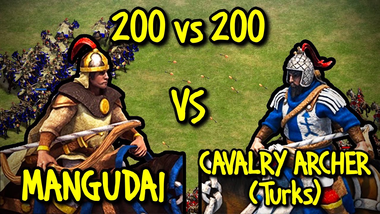 200 ELITE MANGUDAI vs 200 HEAVY CAVALRY ARCHERS (Turks) | AoE II: Definitive Edition