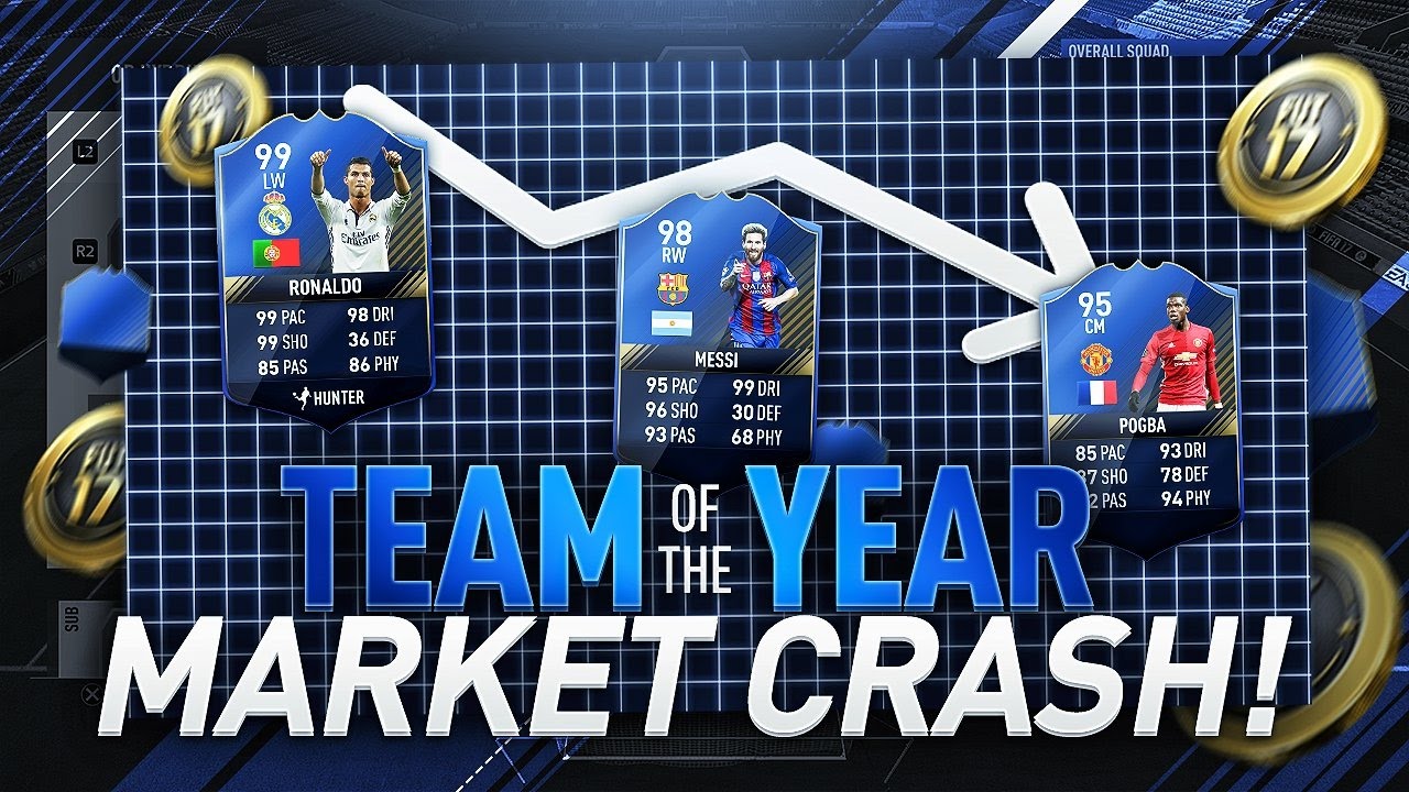 FIFA 17 TOTY MARKET CRASH - HOW TO MAKE EASY COINS PROFIT !! FULL TEAM OF THE YEAR INFO !!!