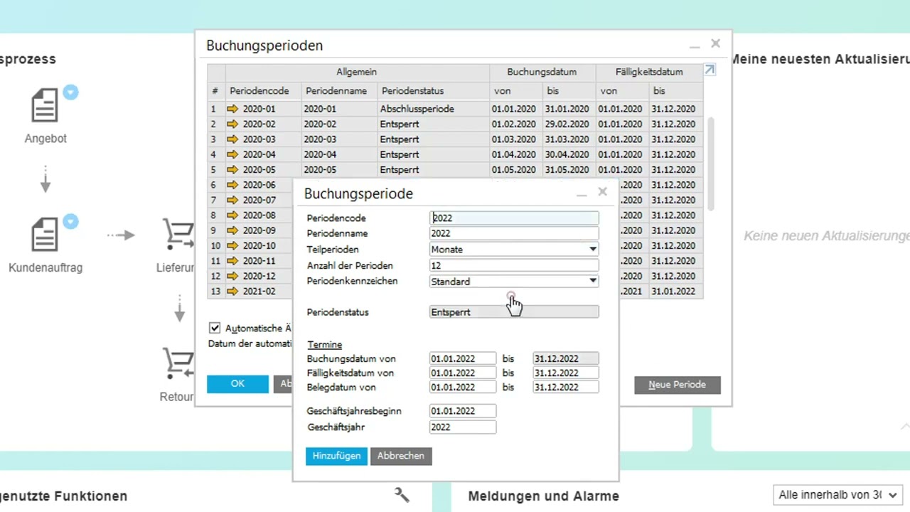 SAP Business One   Buchungsperioden anlegen