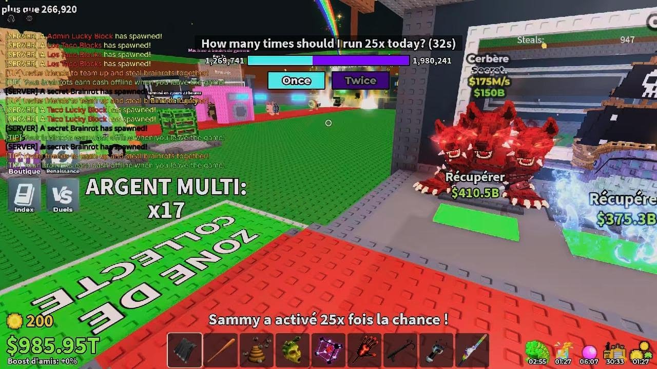 ADMIN ABUSE STEAL A BRAINROT PARTI2 👋🔥😱
