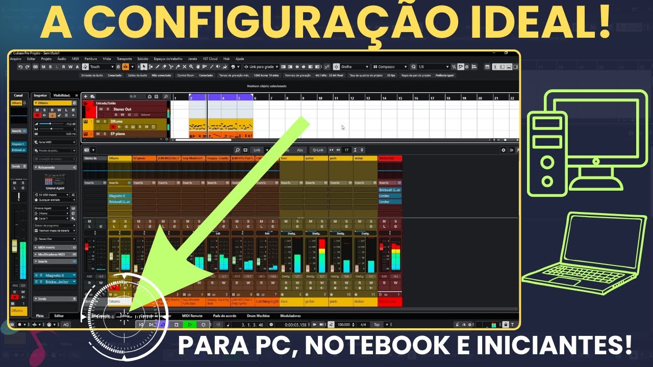 Zona Inferior do Cubase 14 Configuração Perfeita para PC e Notebook!