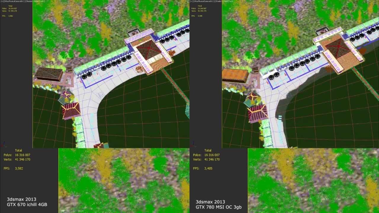 GTX 670 and GTX 780 in 3ds max 2013 viewport