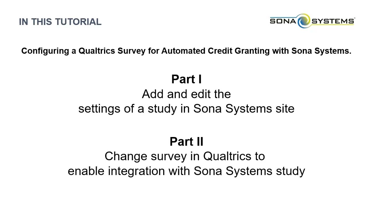Sona Systems Qualtrics Integration