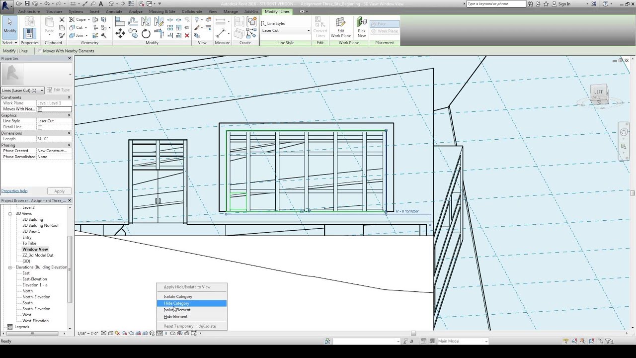 Module 04 Exercise 02 Creating line work for cutting windows video INT 07222015