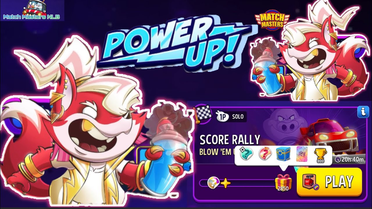 Boosters Power Up solo challenge score rally Blow'Em Up Rainbow 2,850 points Match Masters 