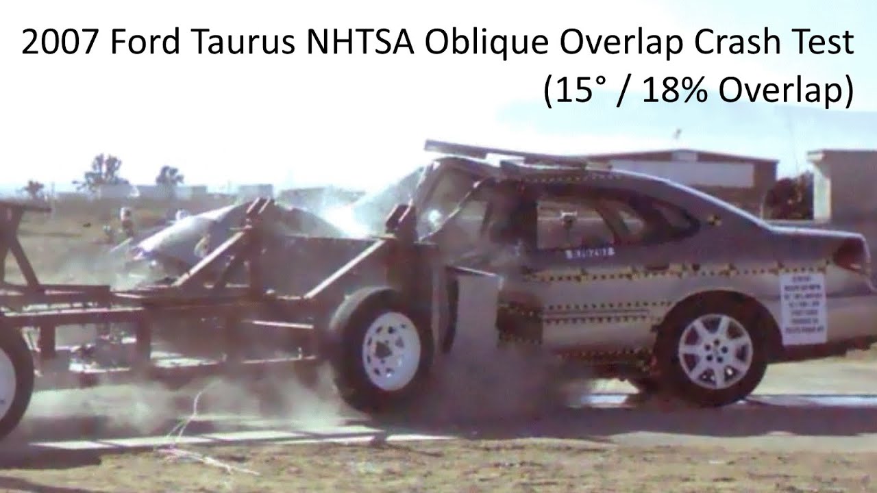 2000-2007 Ford Taurus / Mercury Sable NHTSA Oblique Overlap Crash Test (15&deg; / 18% Overlap)