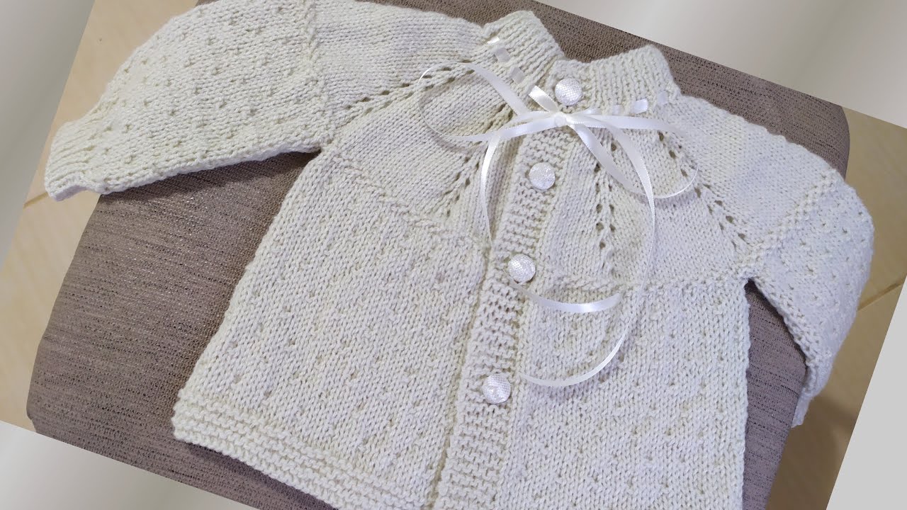 CASAQUINHO DE TRICÔ PARA BEBÊ DE 6 MESES MODELO AREIA