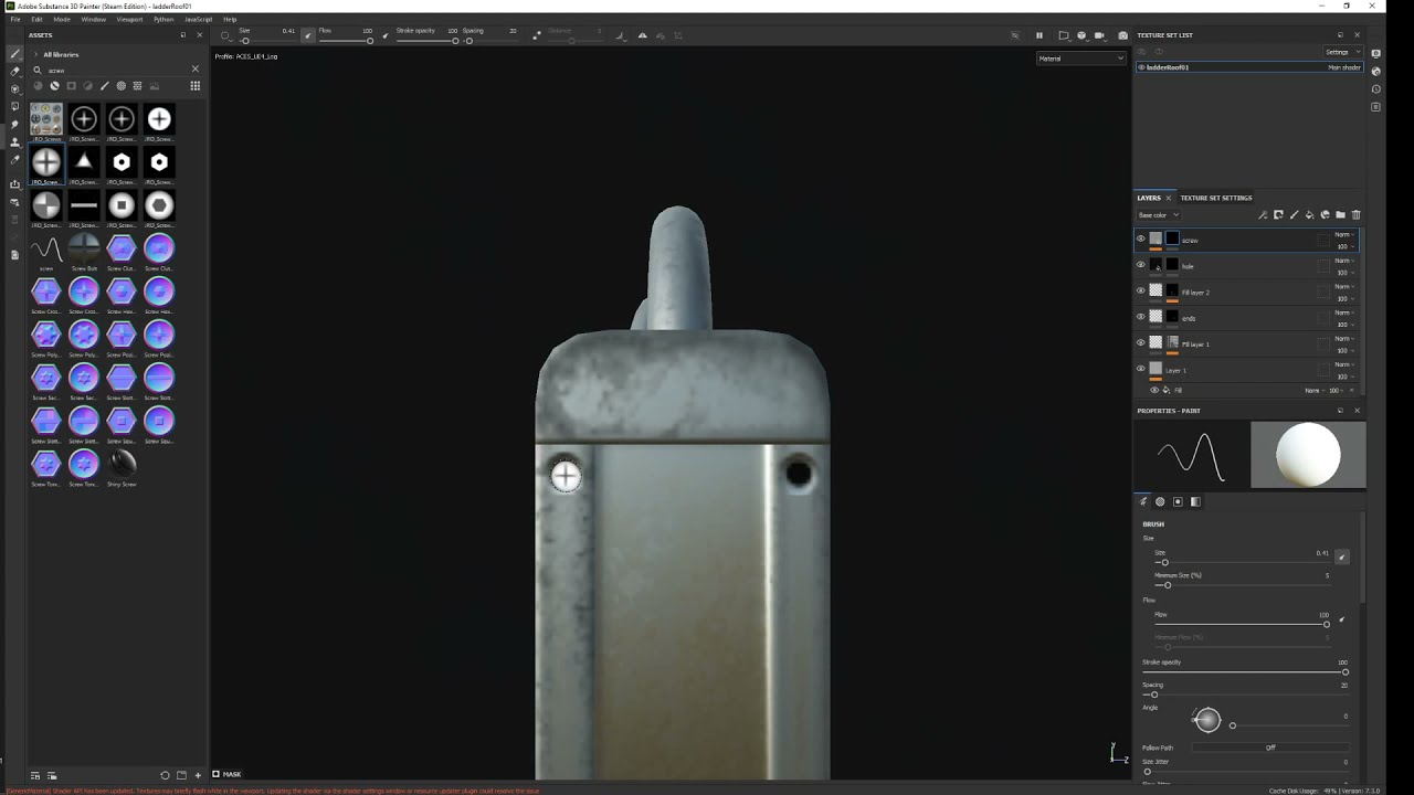 [Substance Painter] Hole punching and screws using height layer