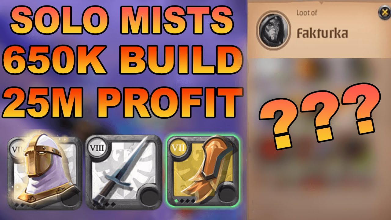 650K BUILD !!! 25M PROFIT EPIC FIGHTS SOLO MISTS PVP ( Albion Online )
