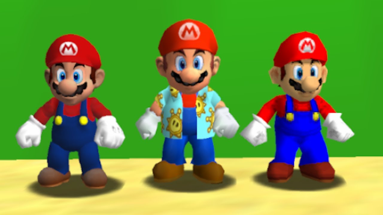 DS Mario, Sunshine Mario and Galaxy Mario in Super Mario 64 - Full Game 100% Walkthrough