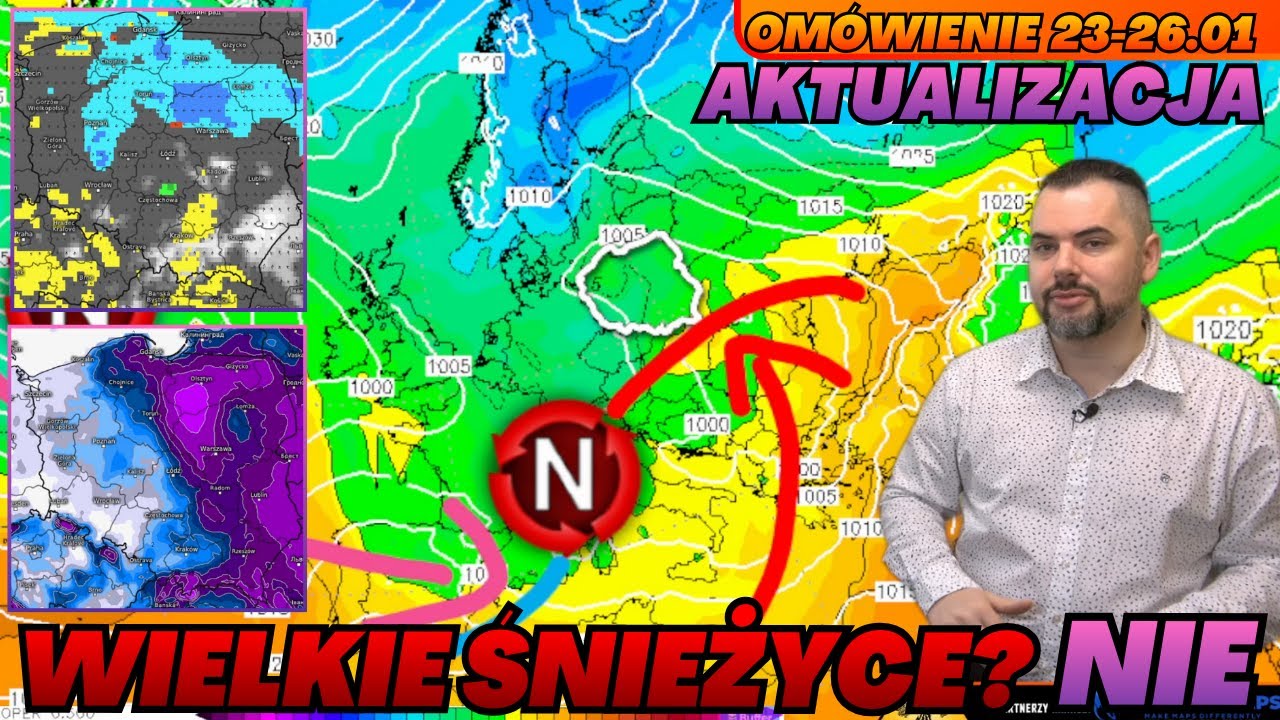 Wielkie śnieżyce po 24 stycznia? Spadną tony śniegu? NIE i NIE. Opady śniegu i mieszane. Omówienie