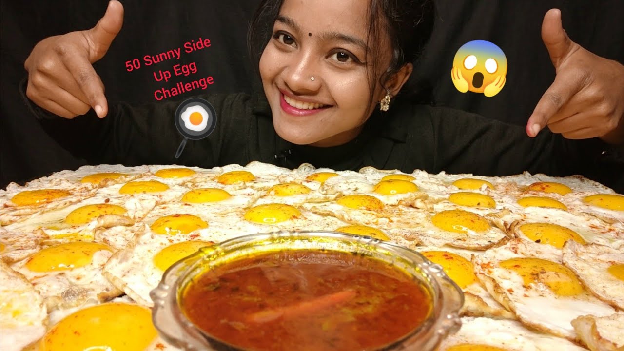 50 SUNNY SIDE UP EGGS EATING CHALLENGE | 50 OMELETTE EATING CHALLENGE | 50 EGGS EATING CHALLENGE😱🍳