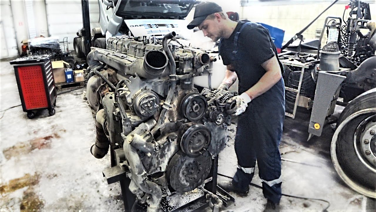 Двигатель с 2 коленвалами DAF XF95 480 / Сломался коленвал на пробеге 2,6 млн км / Разборка мотора