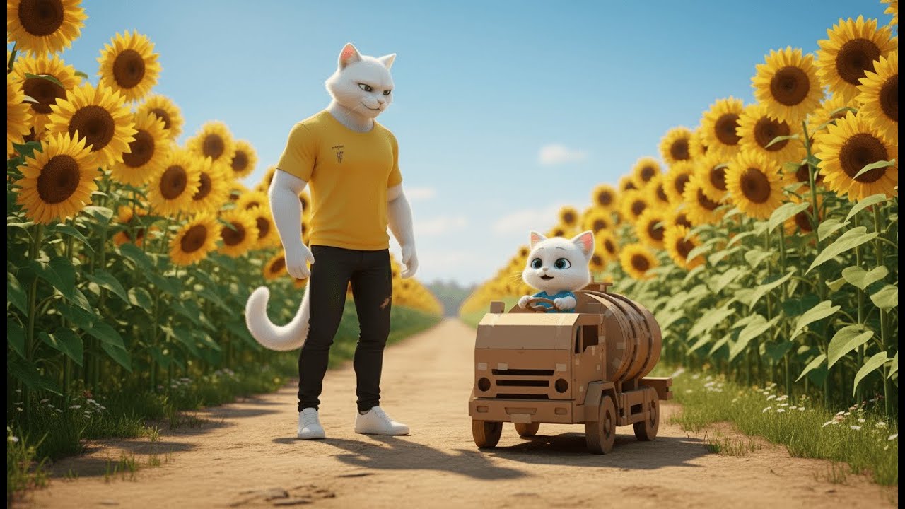 They Mock a Snowy Jr’s Cardboard Watering Truck — Can He Surprise Them All? | Ai Cat Story