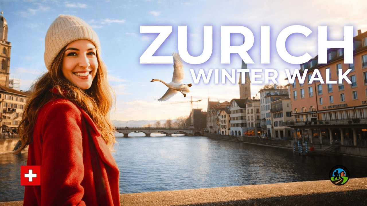 🇨🇭 Zurich Walk 4K – Calm Winter Afternoon Full City Walk