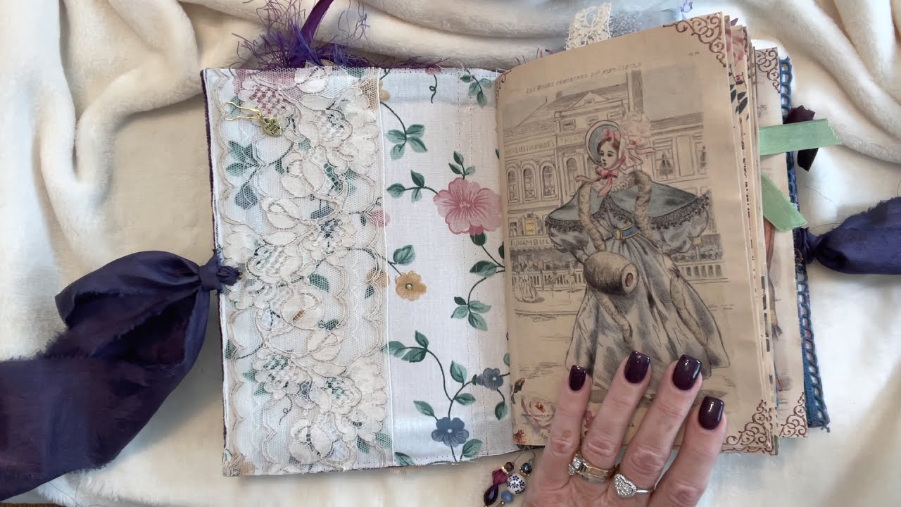 Paris Fashion Velvet and Vintage Lace junk journal