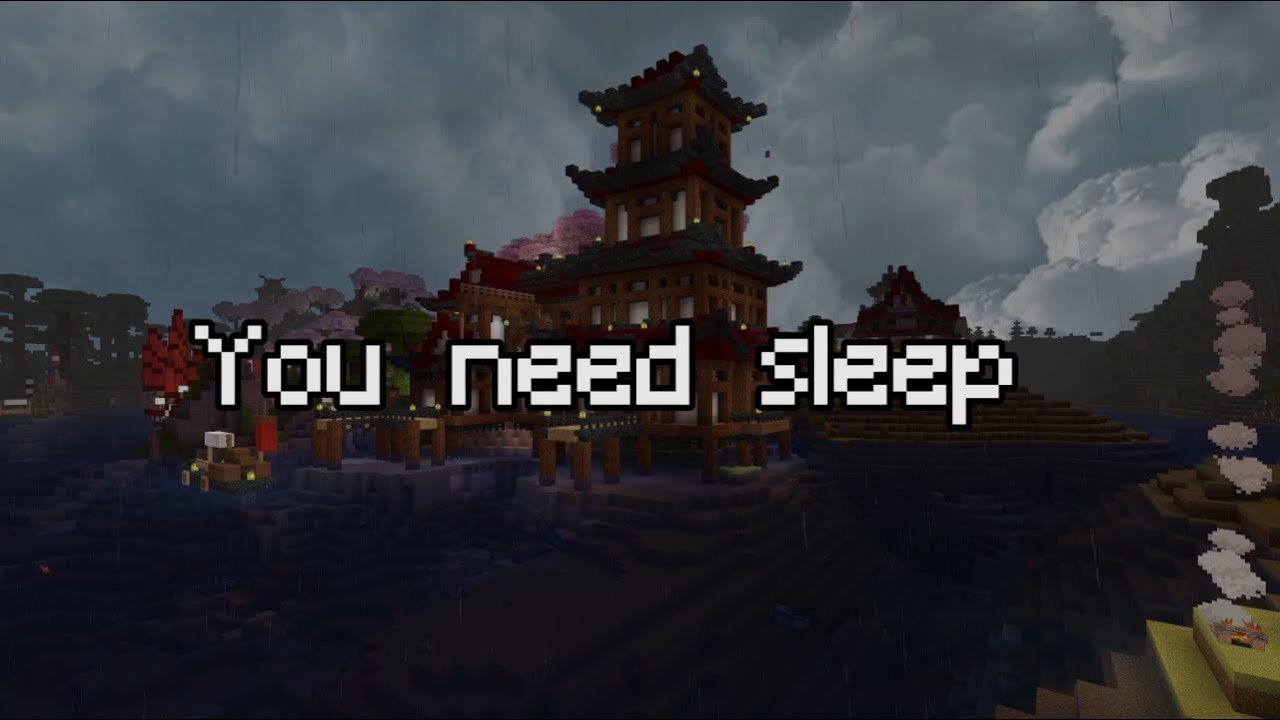 Peaceful Night Sleep | 8 Hours Minecraft Music & Gentle Rain