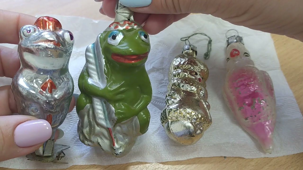 Редкие новогодние украшения времён СССР.