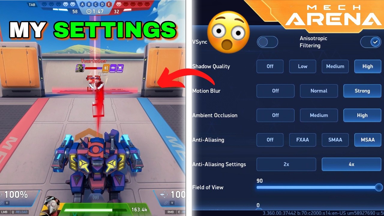 My settings and sensitivity | Mech Arena