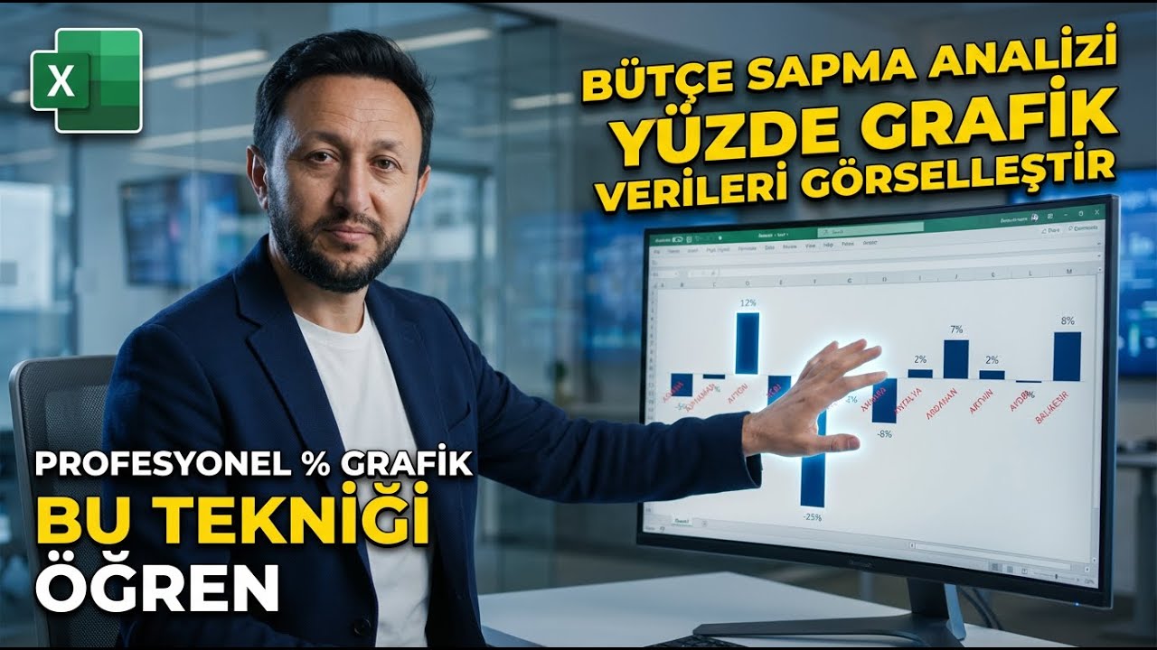Excel Asansör Tekniği ile Grafik: Yüzdesel Değerler ile Bütçe Sapma Grafiği Nasıl yapılır? #i15