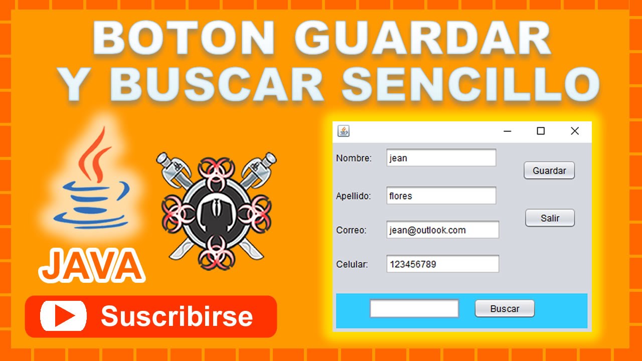 Boton Guardar y Buscar Sencillo NetBeans