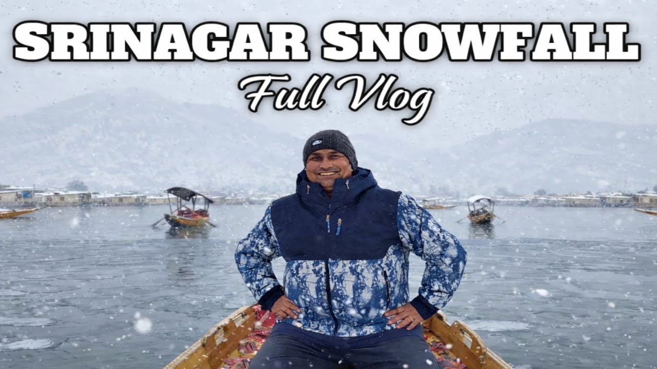 Live snowfall in Srinagar Lal chowk market | Winter Kashmir bike ride Series 2026| Throttle Rider85