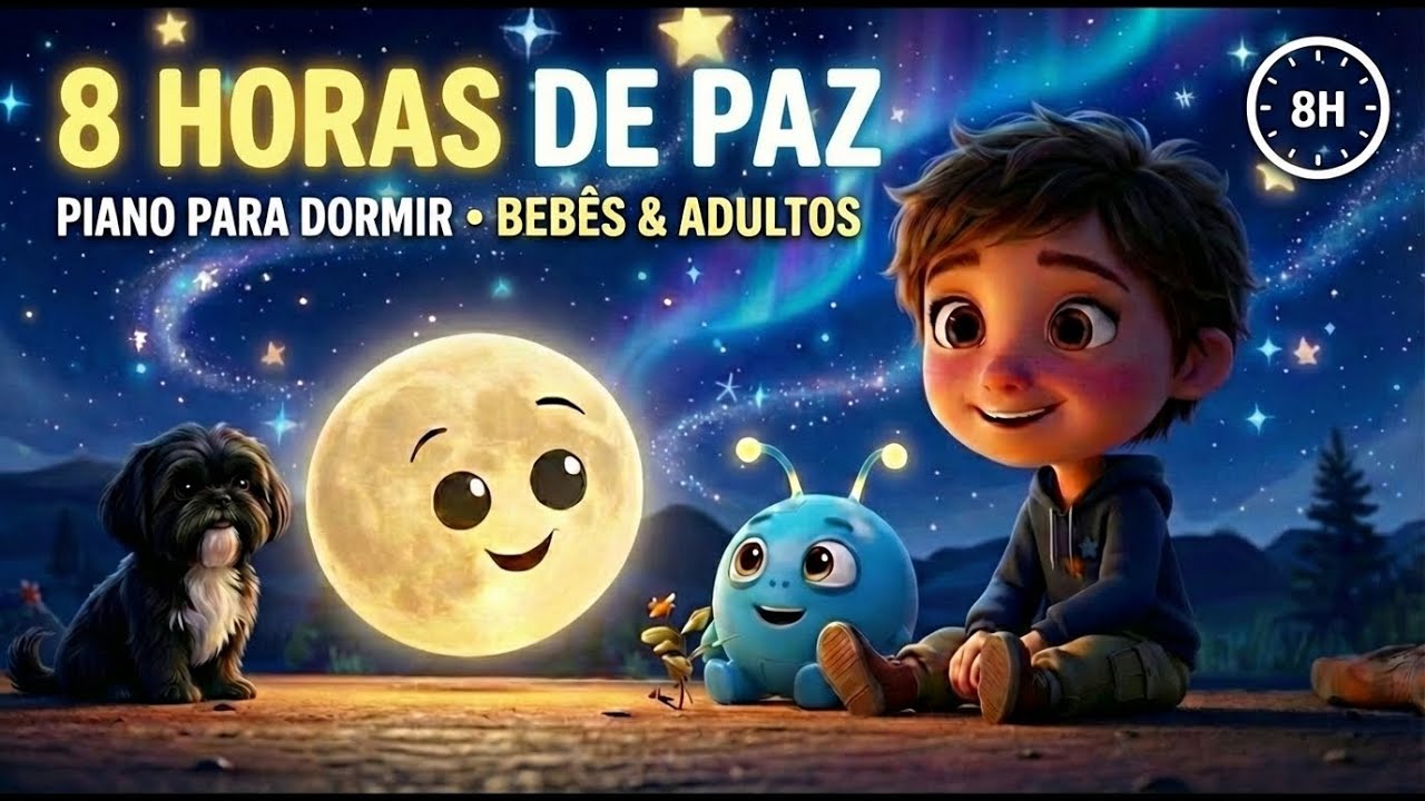 8 HORAS de Piano Relaxante para Dormir Profundamente (Bebês e Adultos)
