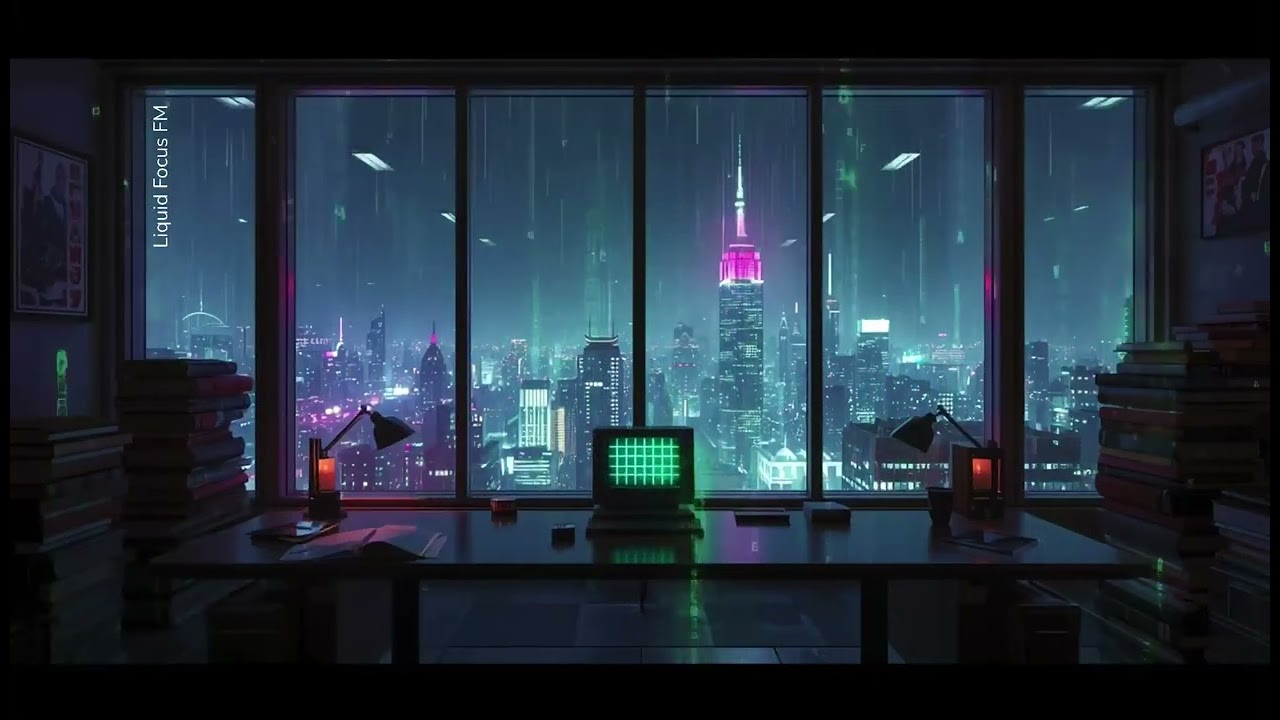 Cyberpunk Night City | Dark Synthwave / Coding Mode | Deep Focus