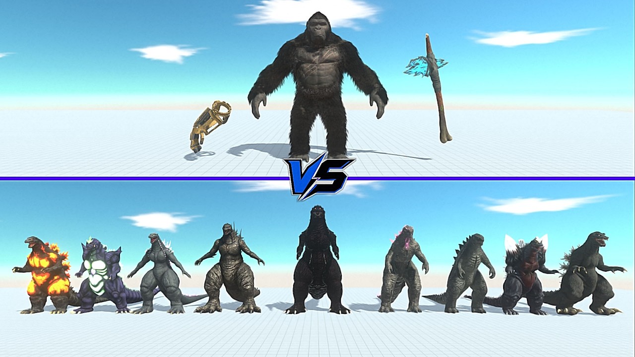 Kong get's B.E.A.S.T Glove vs All Godzilla - Animal Revolt Battle Simulator | ARBS