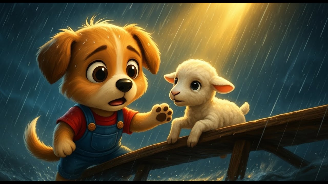 Puppy Hero Life |Baby Puppy Fights to Rescue Lamb Stuck On Bridge🐑 Becomes a Hero After Storm Rescue