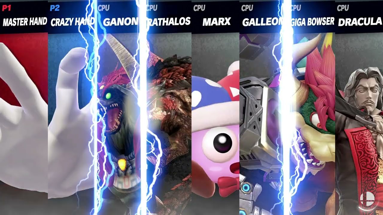 Smash Bros Ultimate: all Bosses 8 players Free For All