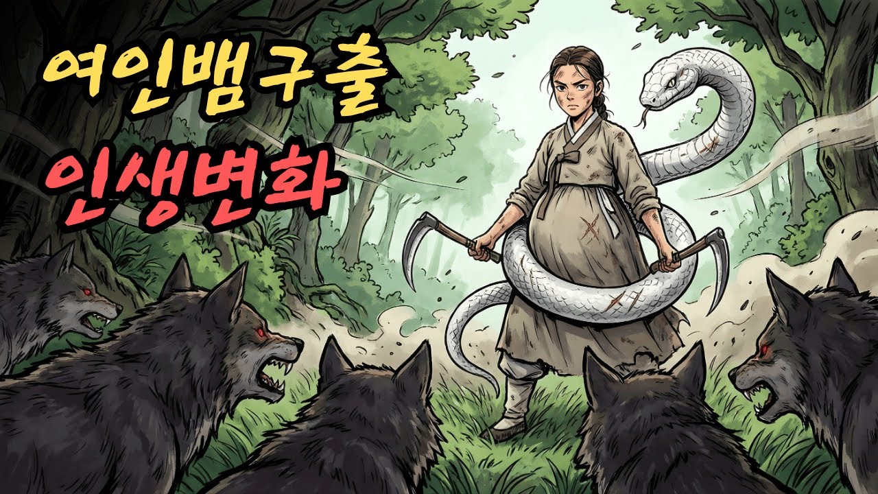 임신한 여성이 늑대 무리로부터 뱀을 구하기 위해 목숨을 걸었고, 그 일로 그녀의 삶은 완전히 뒤바뀌게 된다. | 민담 | 전설 | 설화 | 옛날이야기