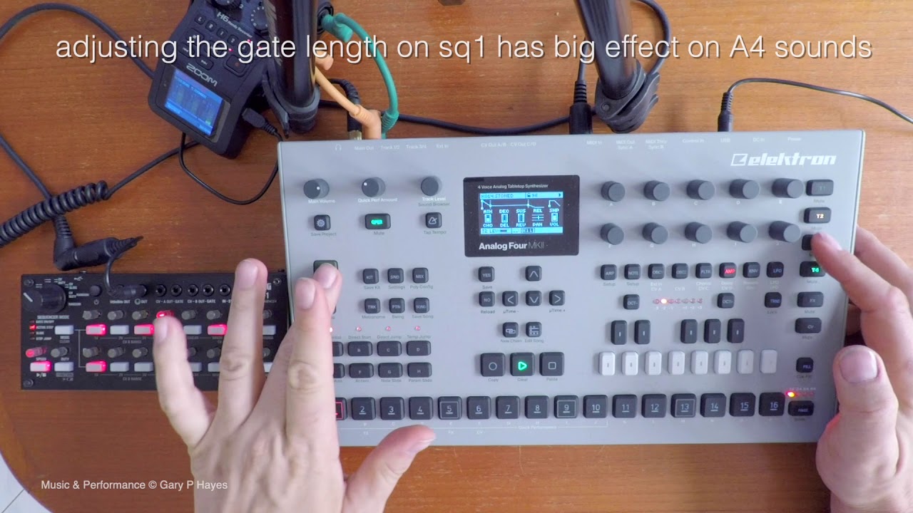 ANALOG 4 TUTORIAL 3 flow, polymeter polyrhythm. Elektron Korg SQ1 Continuous jam. Track from Scratch
