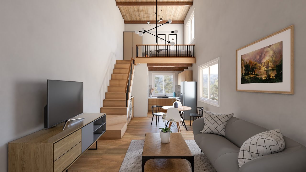 Sketchup interior design #82 Tiny loft house