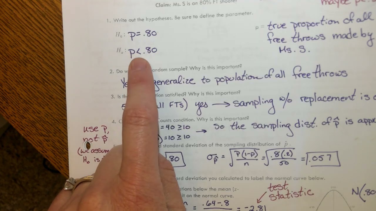 AP Statistics - U6D5 - Significance Tests for a Proportion