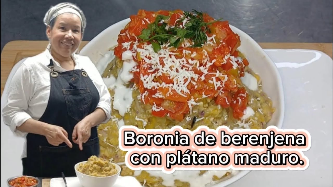 🍆🍌boronia de berenjena y platano maduro!! 🍆🍌 ¡receta fácil y rápida!